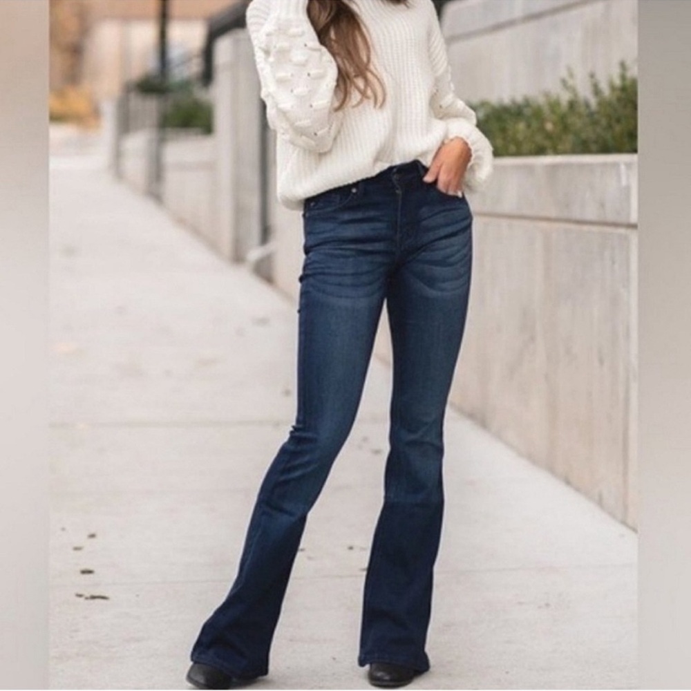 Tory Burch Blue Jeans Habitual Collab Dark Wash Boot Cut